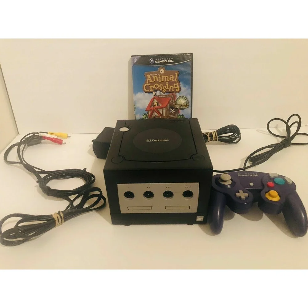 Nintendo GameCube Console Bundle + Controller + Animal Crossing TESTED WORKING